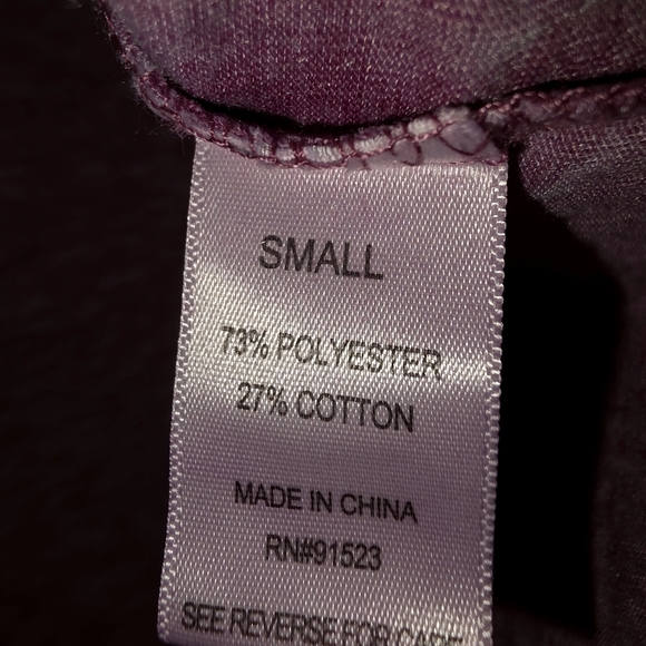 Women's Long Sleeve Henley Top - Purple - Picture 4 of 5